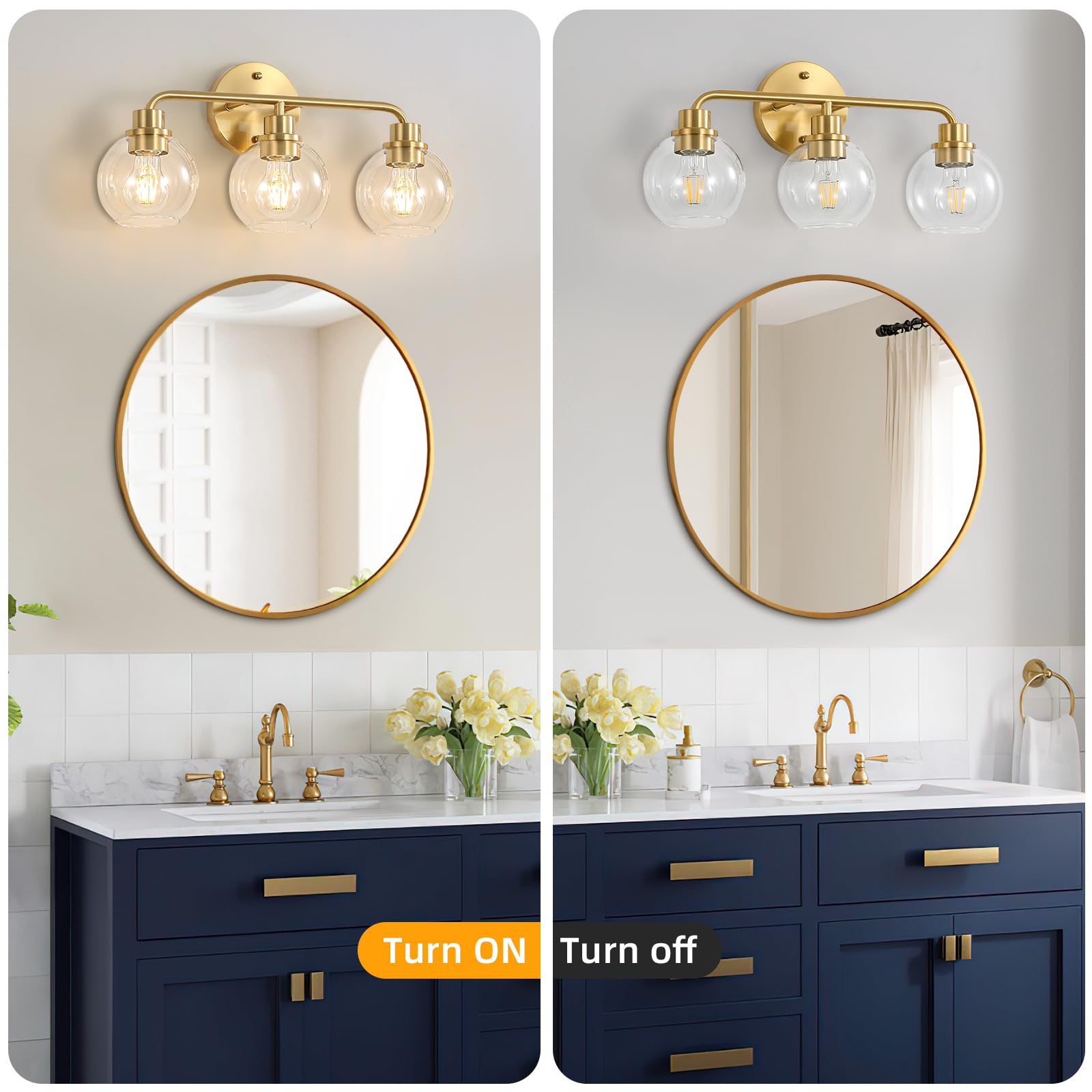 Watyo bathroom vanity light ideal over mirror, vanity, or hallway