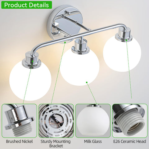Watyo chrome fixture ideal for mirror, closet, and foyer spaces.