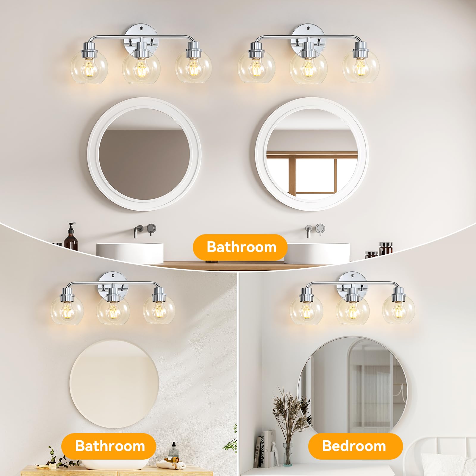 Watyo modern chrome wall sconce adds a clean, reflective focal point