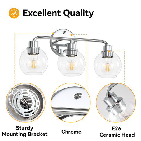 Watyo vanity light uses ceramic E26 base to reduce bulb changes