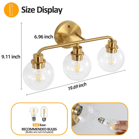 Watyo wall sconce features durable brushed brass metal body and secure backplate