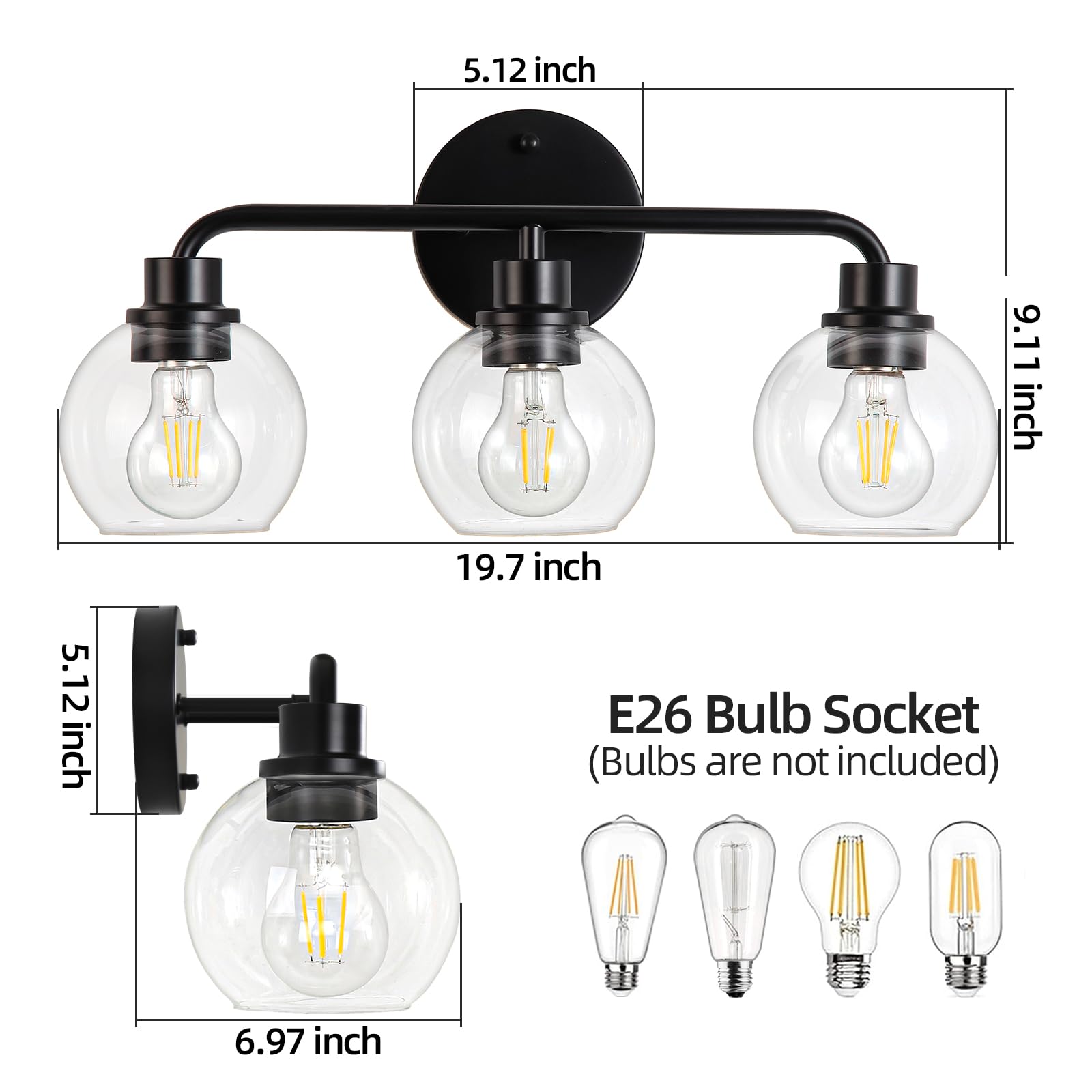 Watyo wide applicability for bathroom, kitchen, or hallway lighting