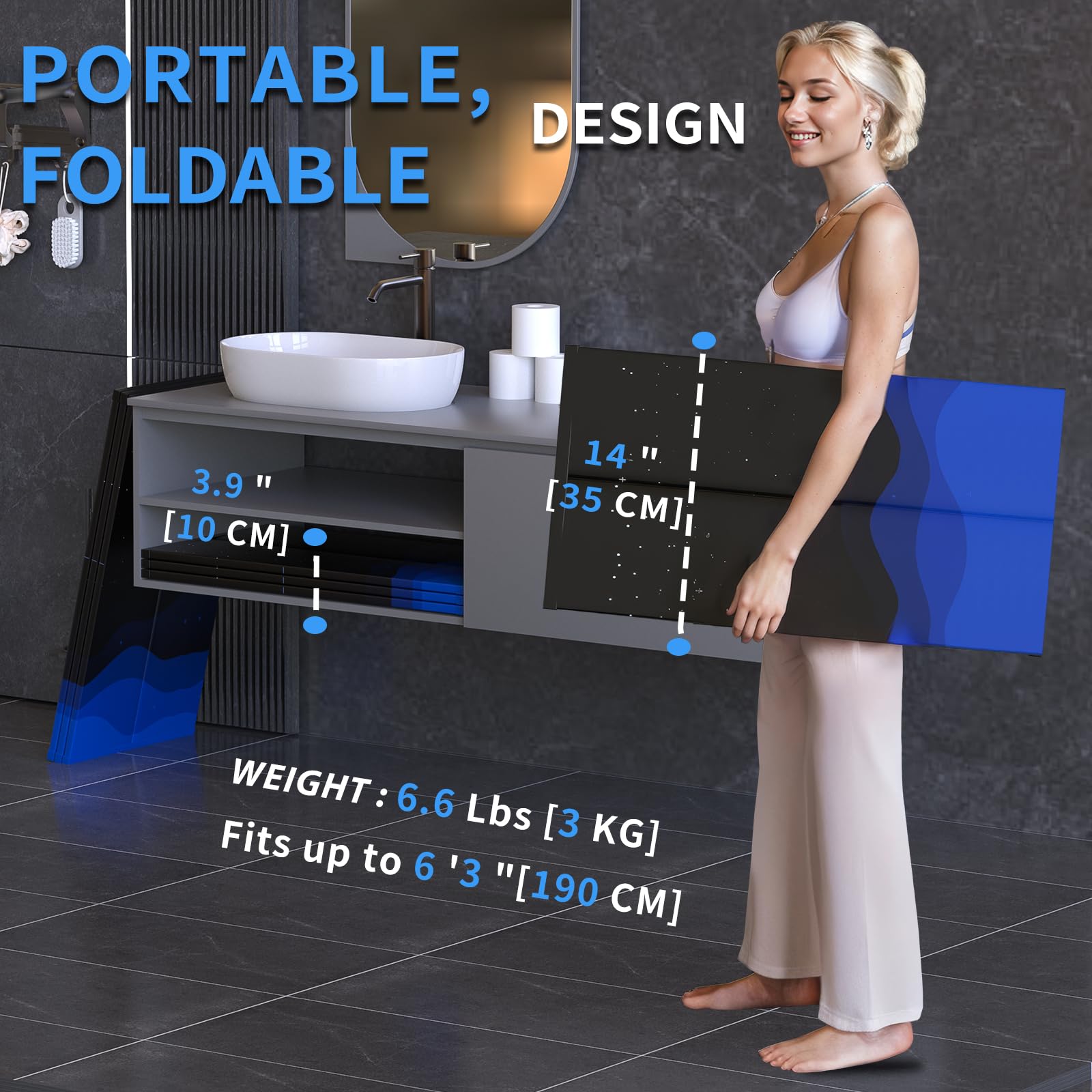 WAVYEASE tub features a seven-layer coating and reinforced panels for durability in extreme temps.