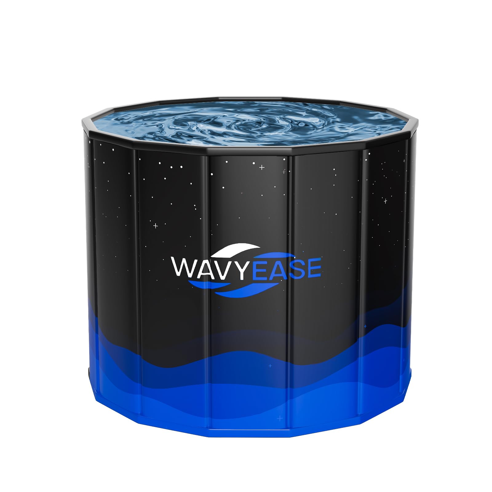 WAVYEASE Portable Bath Tub in unfolded setup ready for quick use after workouts.