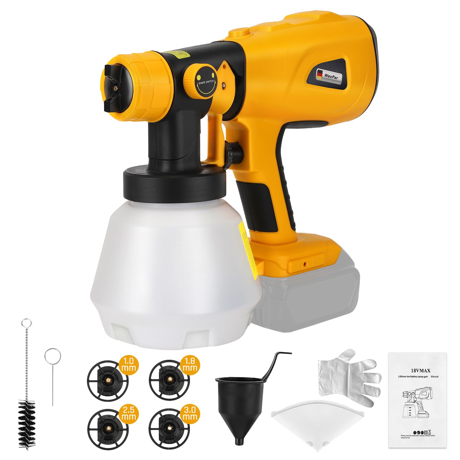 WaxPar cordless spray with Dewalt 20V compatibility for fast projects.
