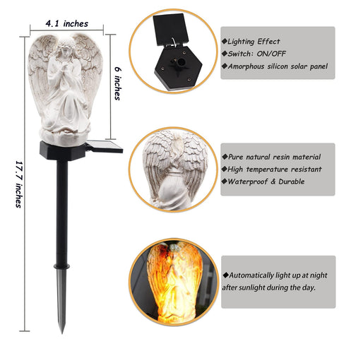 WAYDA garden waterproof angel lamp brightening garden paths without wiring