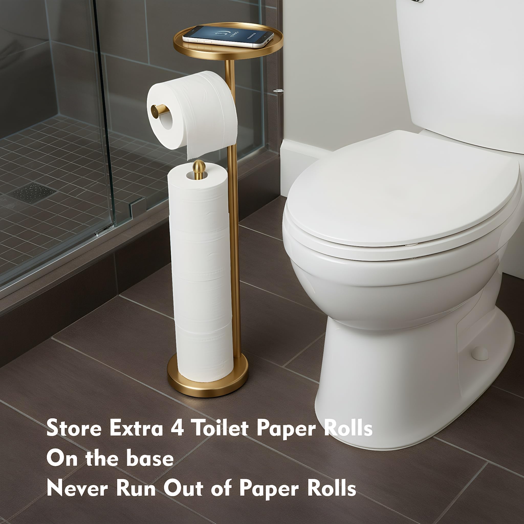 WAYDELI brushed-gold finish bathroom stand adds elegance and rust resistance