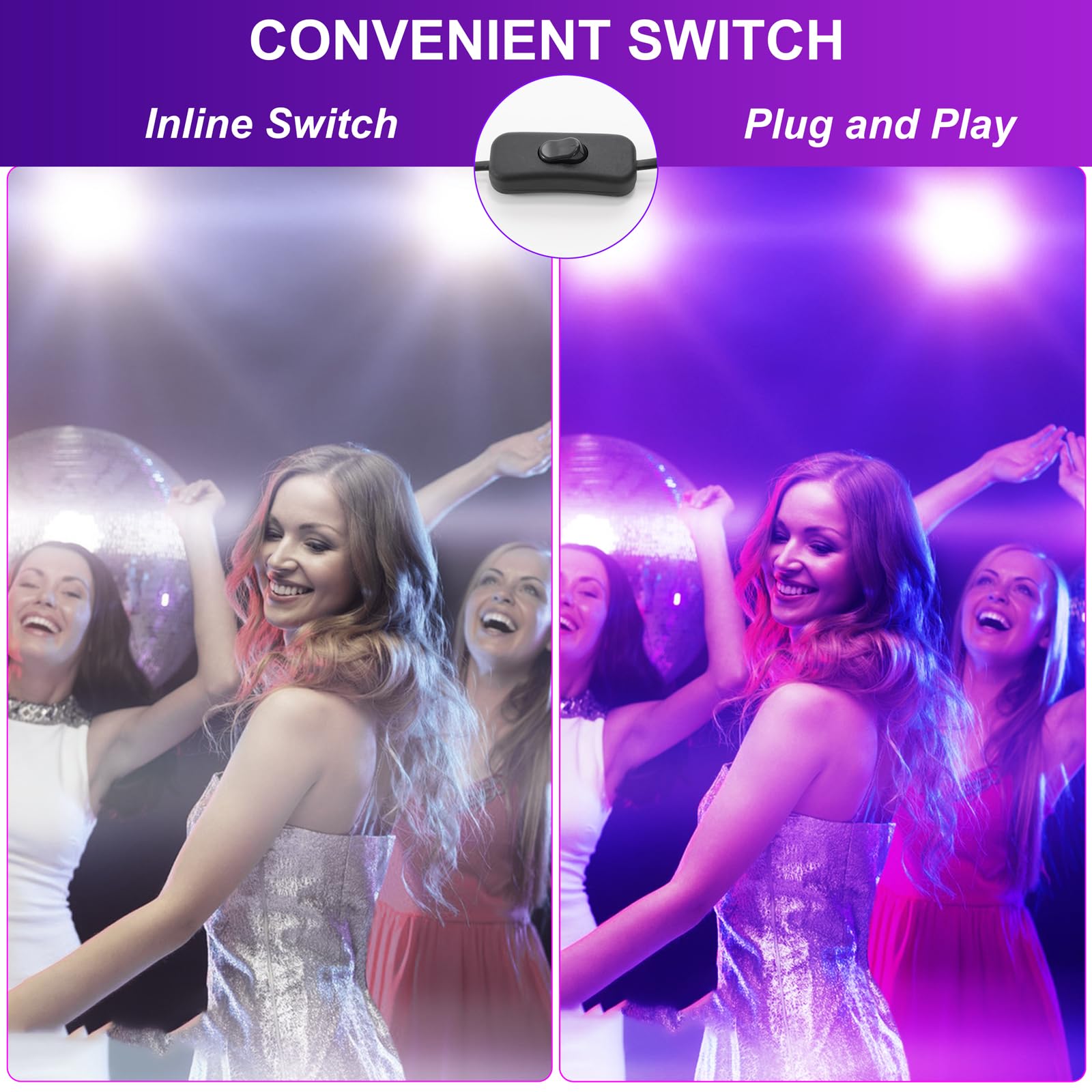 Waygor 50W black light for indoor installation with easy plug-and-play setup