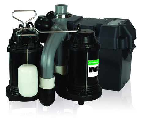 Wayne half-hp sump pump with vertical float switch for basement installation