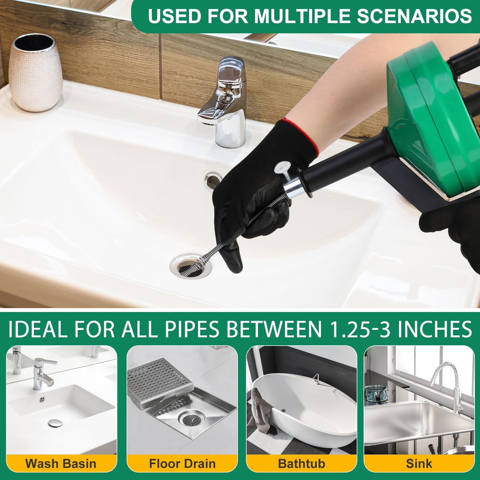 Ergonomic handle of Wayona Drain Snake offers comfortable grip during operation
