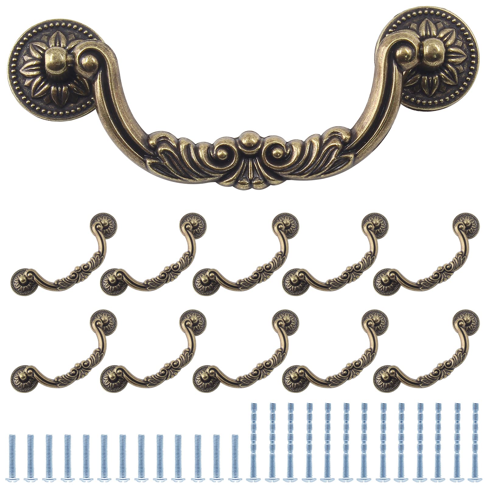 Waziaqoc antique drop bail pulls with 5inch center hole for durable cabinets