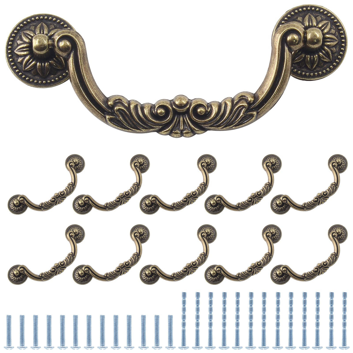 Waziaqoc antique drop bail pulls with 5inch center hole for durable cabinets