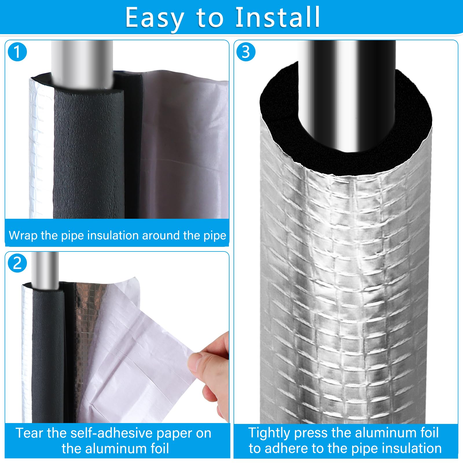 Wazitin aluminum film cover provides waterproof, dust-proof pipe protection.