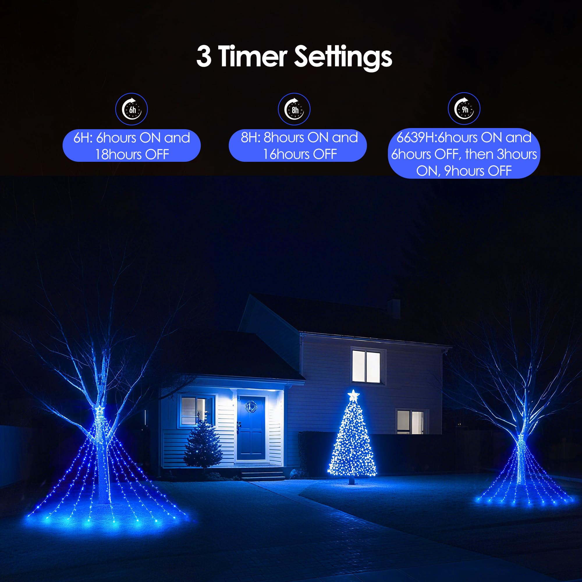 WBao outdoor decor lights ideal for trees, roofs, porches, yards