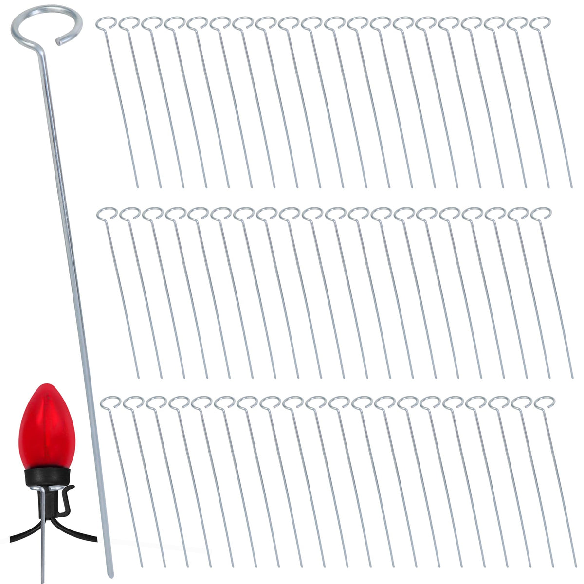 WBCBEC Christmas light stake 12-inch 60-piece pack for sturdy yard displays