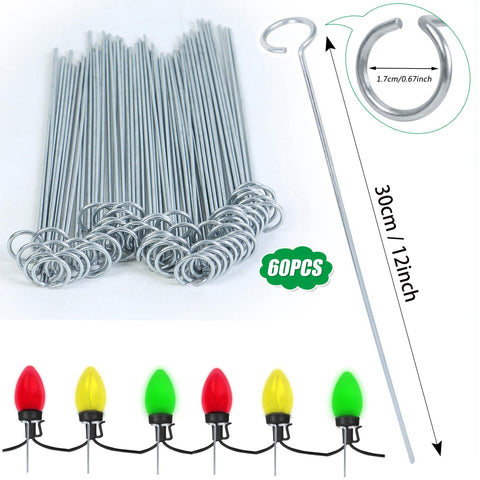 WBCBEC metal stake with top ring secures light mounting for C7/C9 strings
