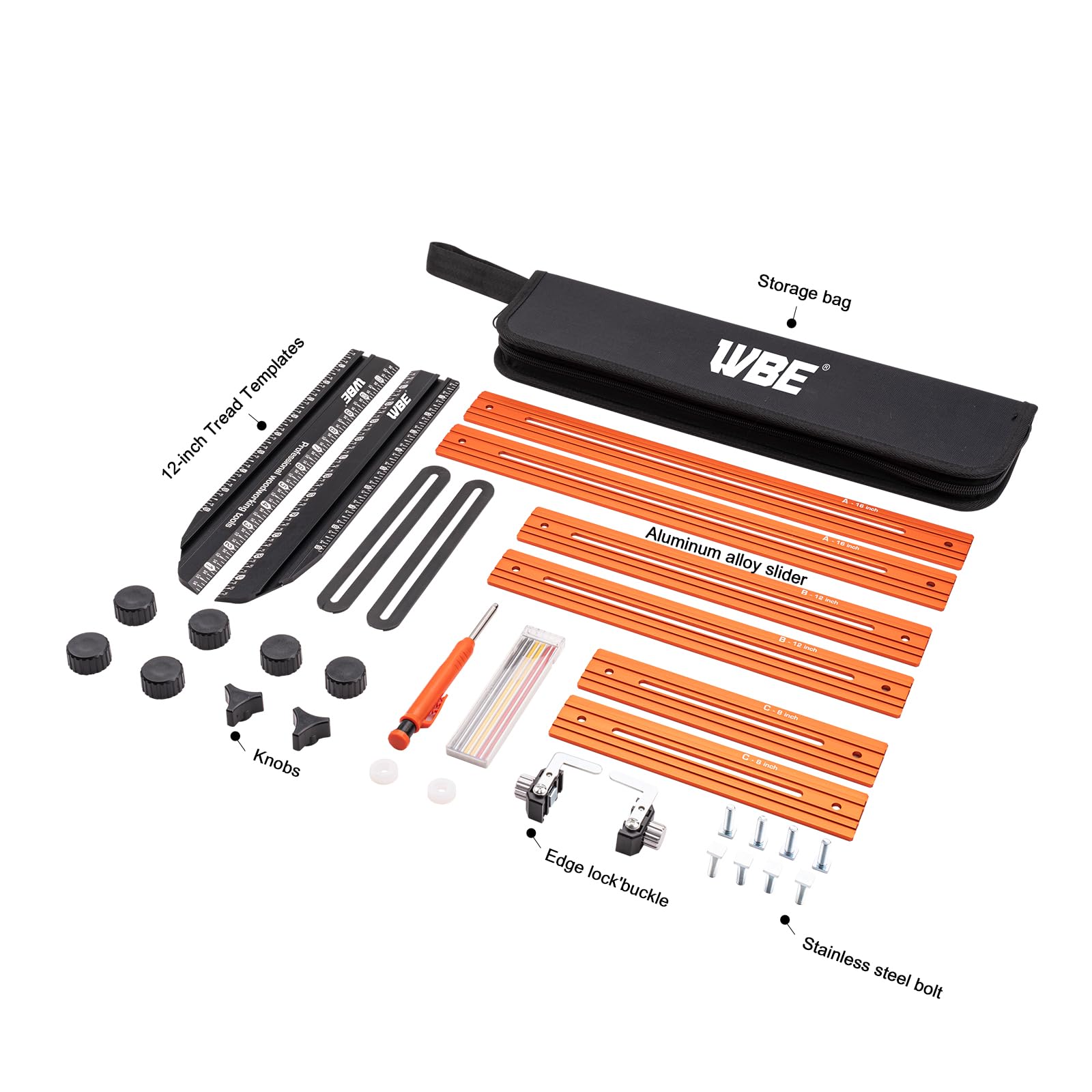 WBE 16x2 sliding rods extend to fit longer stair treads.