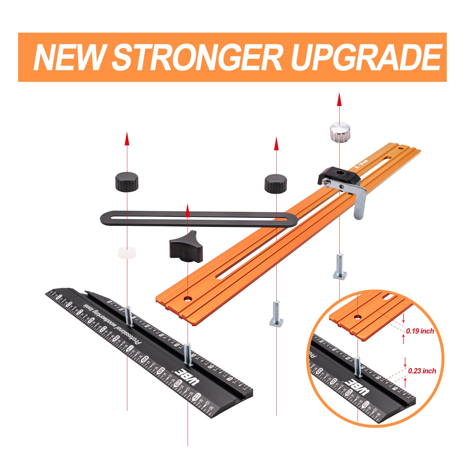 WBE Stair Tread Template Tool side profile showing durable aluminum construction.