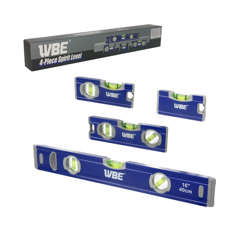 WBE torpedo level 16-inch magnetic base secures to metal surfaces.