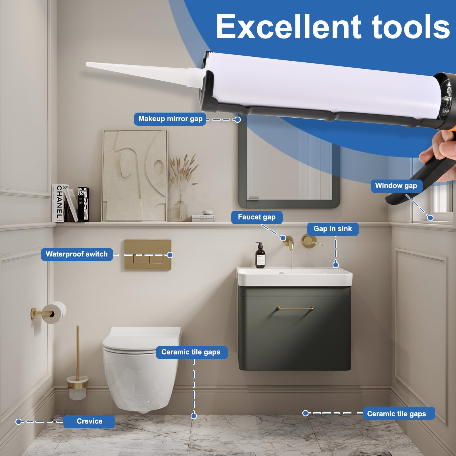 WBHWW scraping tool highlights durable stainless steel edge for waste removal.