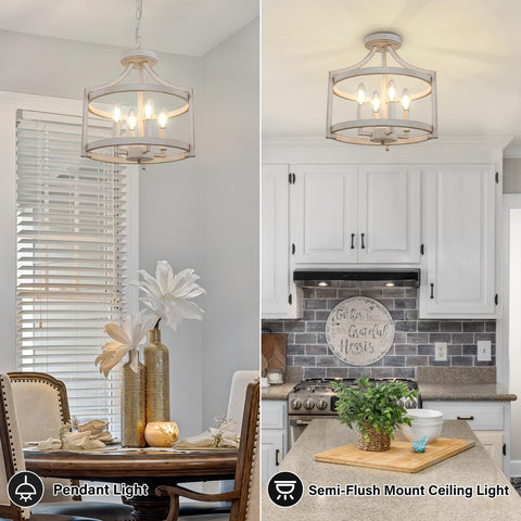 WBinDX open cage design highlights rustic metalwork and candle-style sockets
