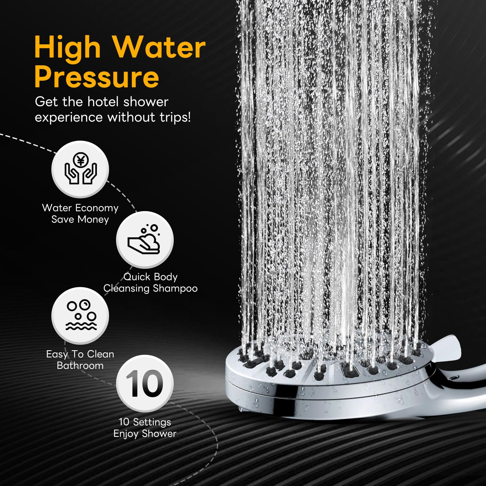 WCQQ built-in power wash helps rinse away grime from tubs and tiles