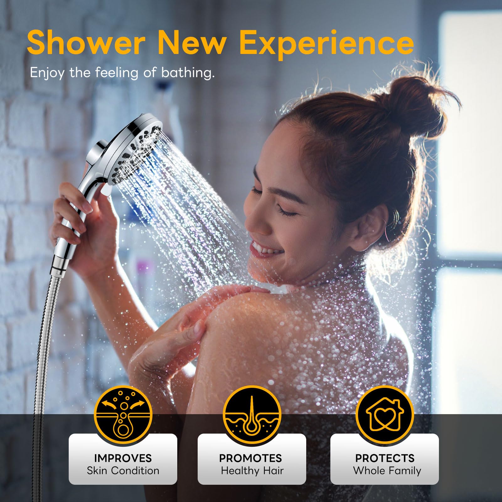 WCQQ handheld magnetic attachment enables easy detachment and precise aim during showers