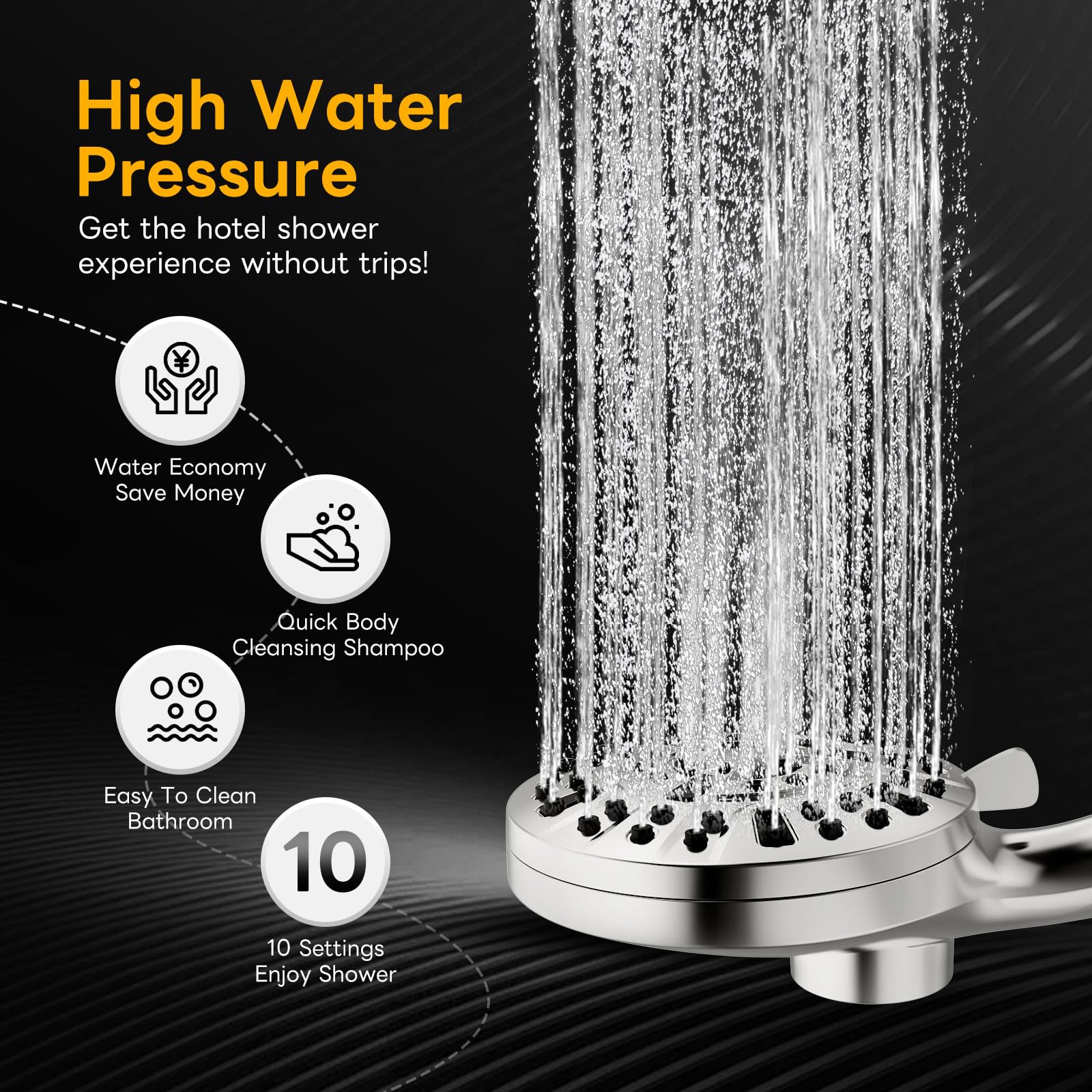 WCQQ self-clean anti-clog nozzles help maintain consistent water flow