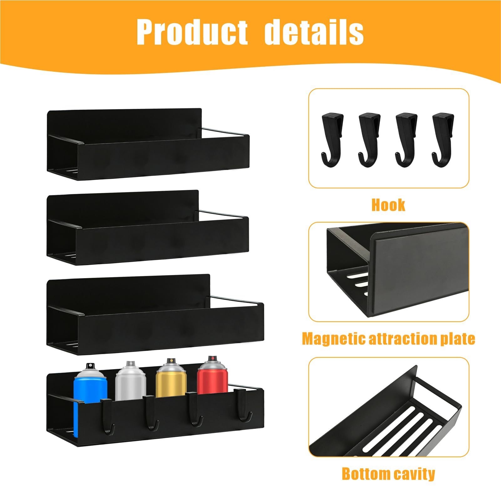 WDBG steel magnetic aerosol rack small fits compact spaces for organization.