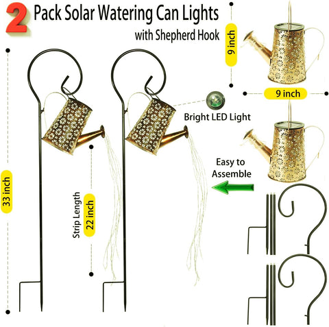 WDLFCGC solar watering can lights are perfect for garden pathways and balconies.