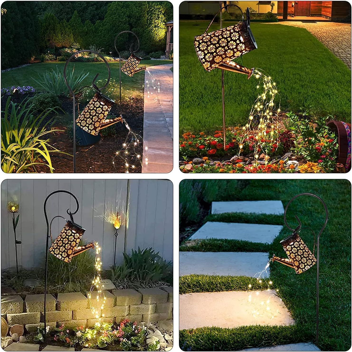 WDLFCGC solar watering can lantern hanging adds charming yard ambience.