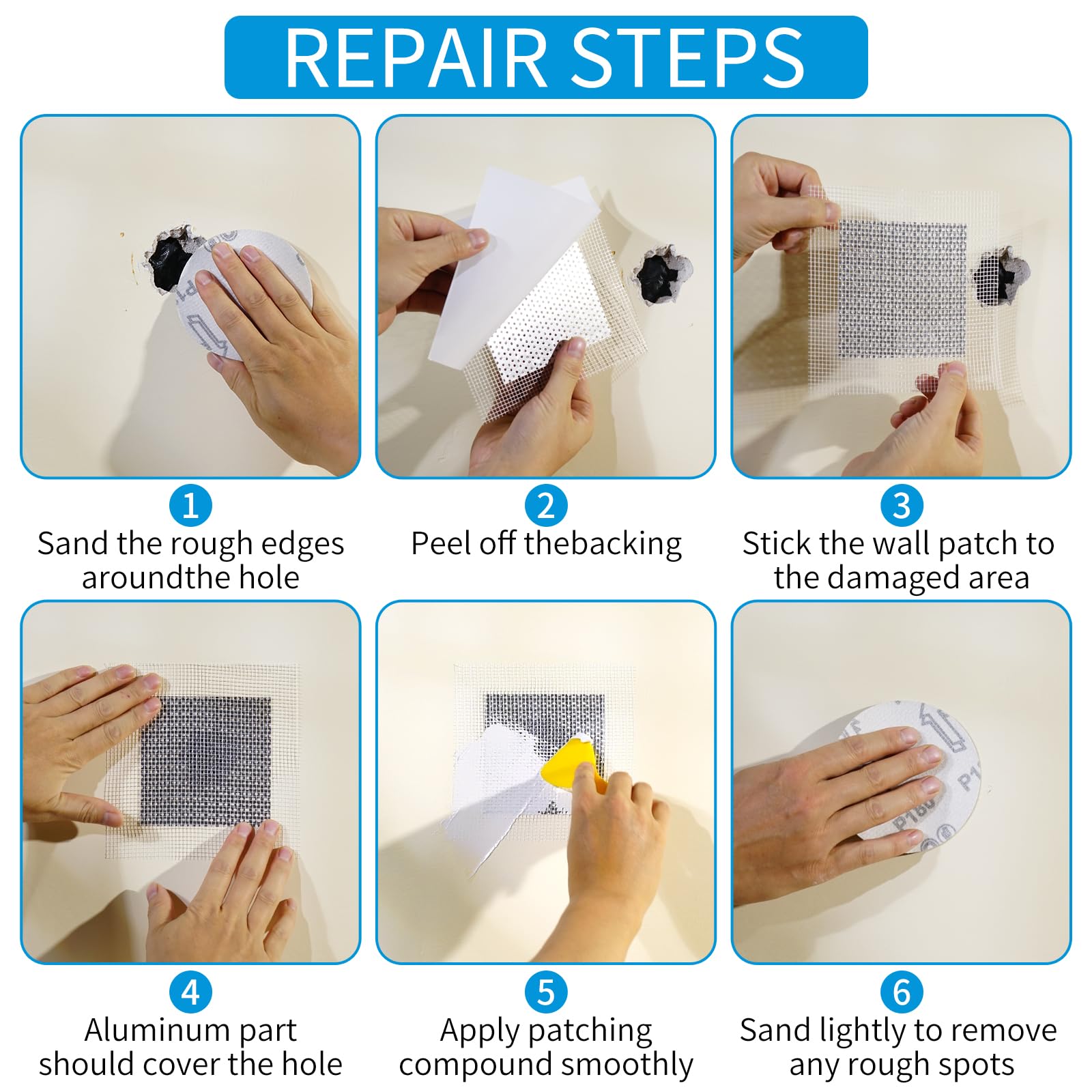 WDSHCR drywall patch kit shown for easy, user-friendly application.