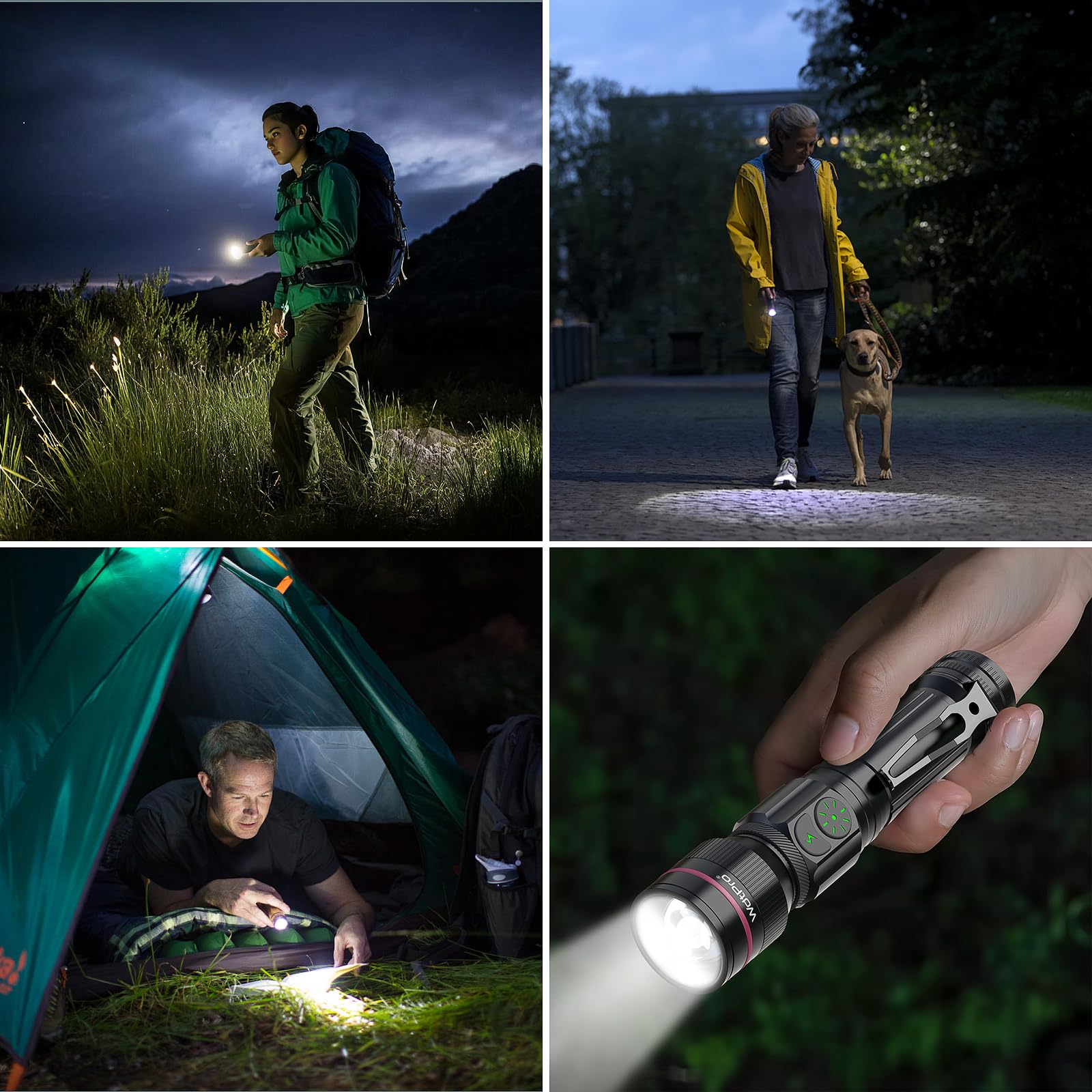 Low battery indicator on WdtPro flashlight signals when to recharge.