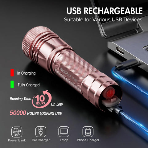 WdtPro compact EDC flashlight pocket-size ideal for hiking and camping