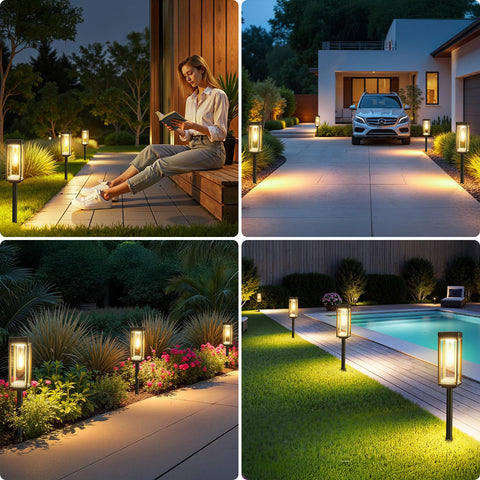 WdtPro eight-pack solar pathway lights offer scalable outdoor decoration