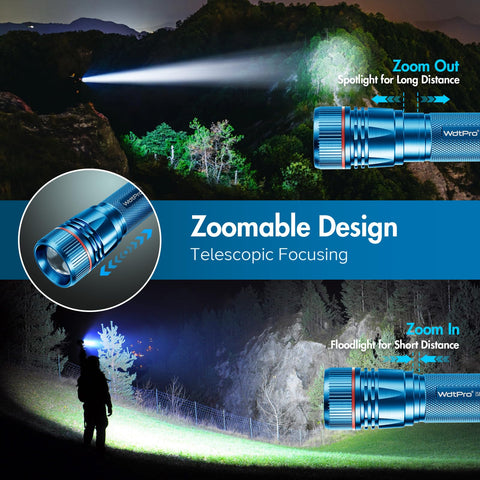 WdtPro flashlights in hand show compact size for easy carry