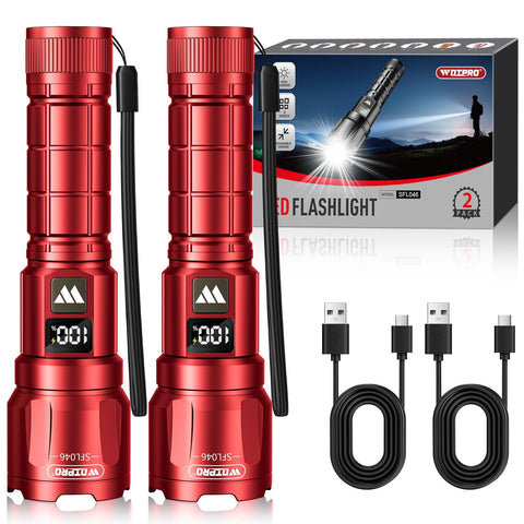 WdtPro two-pack flashlights in front view show compact, pocket-ready design.
