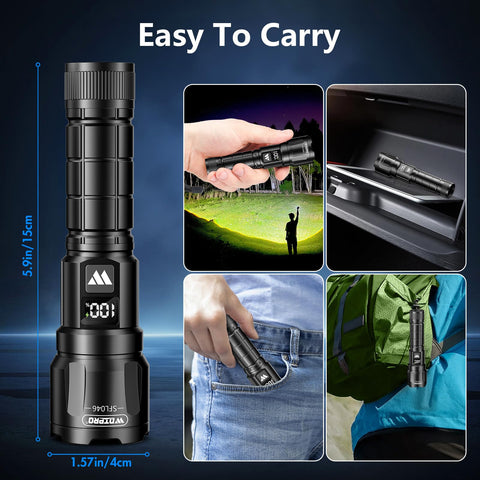 WdtPro IP65 waterproof flashlight endures rain and snow.