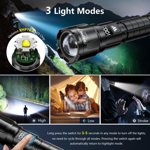 WdtPro USB-rechargeable flashlight recharges quickly for reliable power on the go.