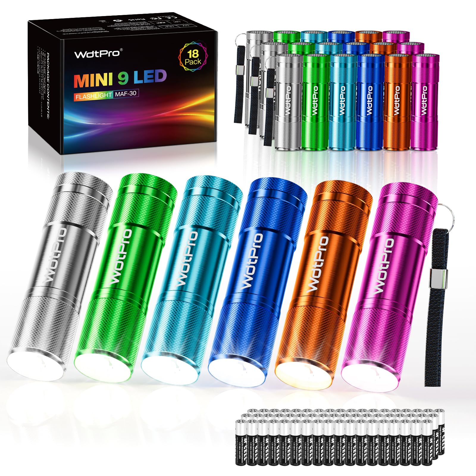 WdtPro LED mini flashlight with blue lanyard, ideal for quick emergency lighting and hand-portable use.