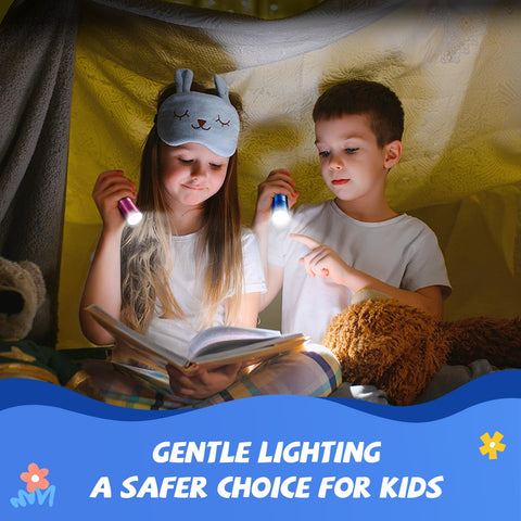 WdtPro LED mini flashlight in pink with lanyard, great for kids' outdoor activities and parties.