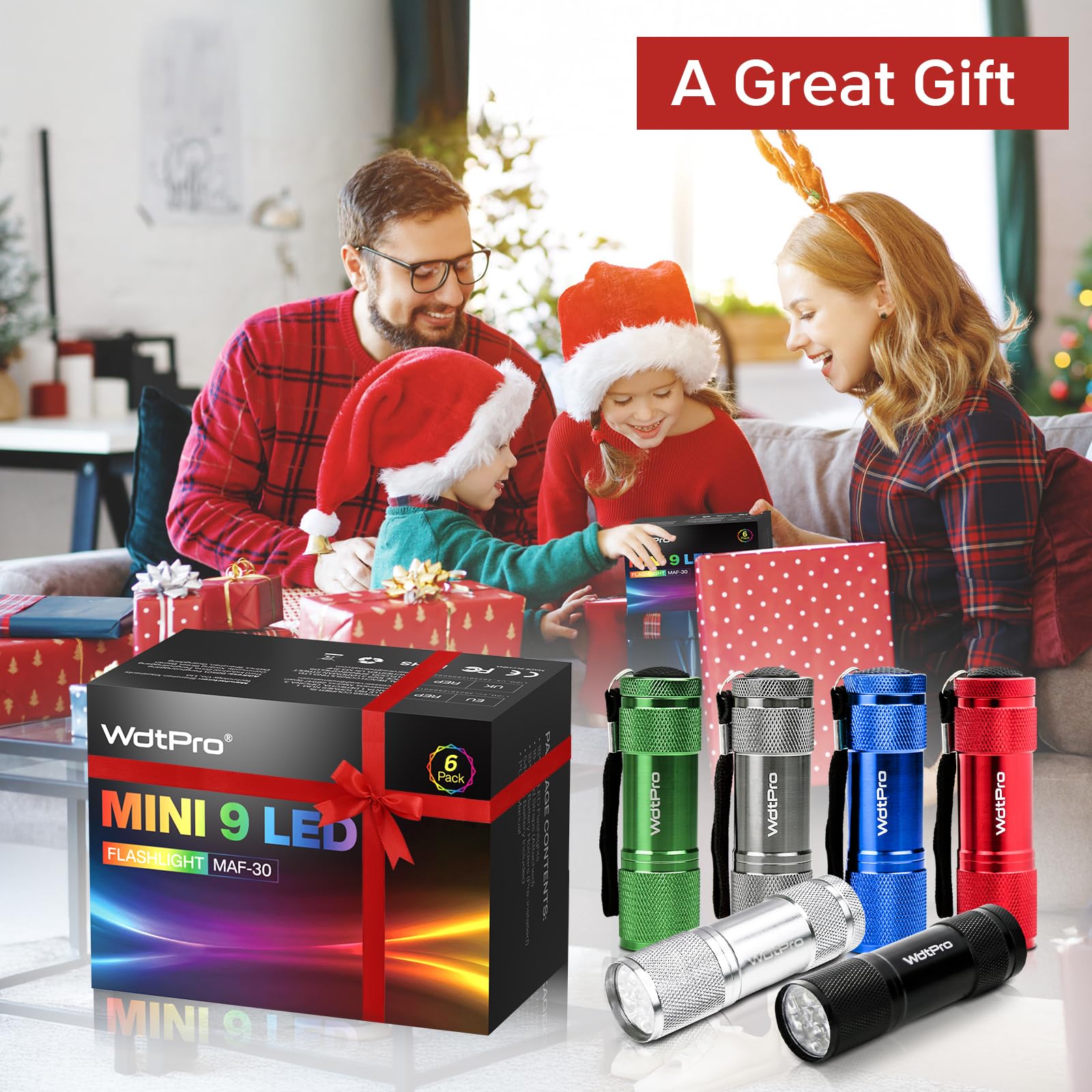 WdtPro LED mini flashlight with lanyard, easy carry for kids and camping trips