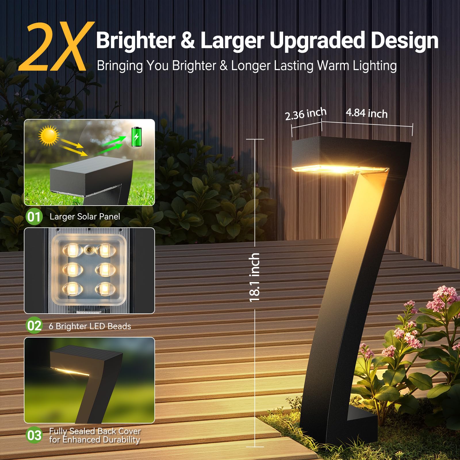 WdtPro LED outdoor light provides bright warm white illumination for yards.
