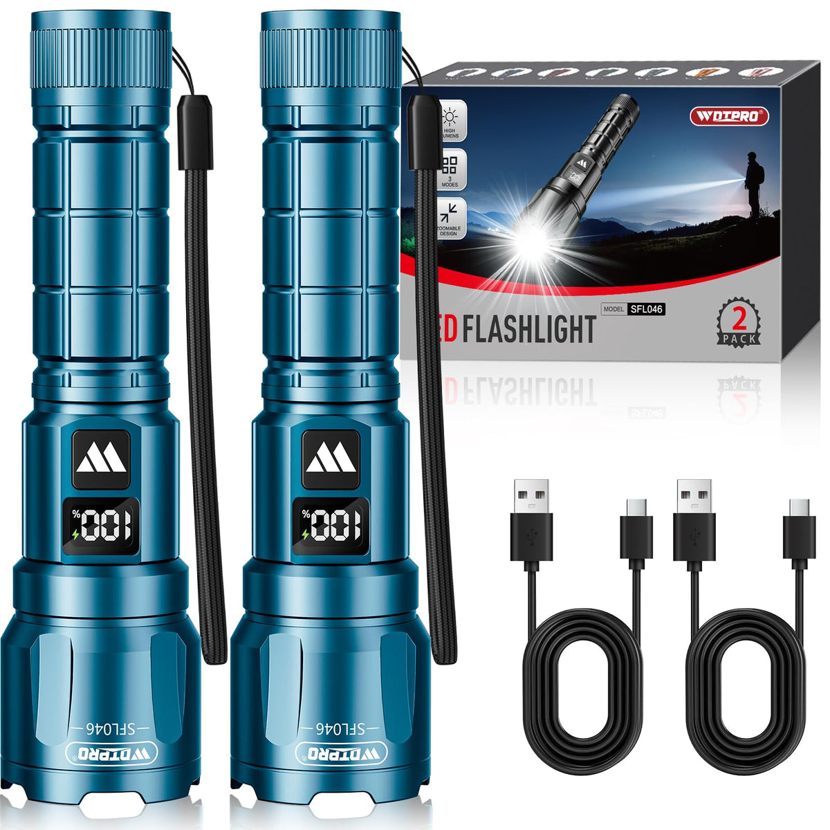 WdtPro LED flashlight with zoom beam for precise outdoor tasks
