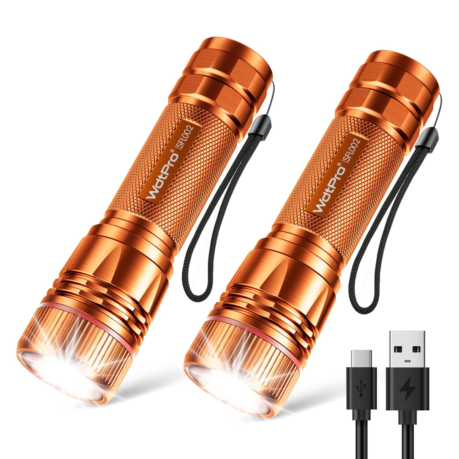 WdtPro rechargeable flashlights two pack for convenient everyday carry.