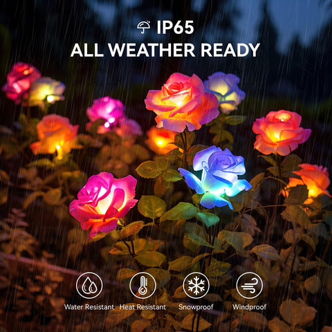 WdtPro solar garden lights display seven color options for subtle night decor