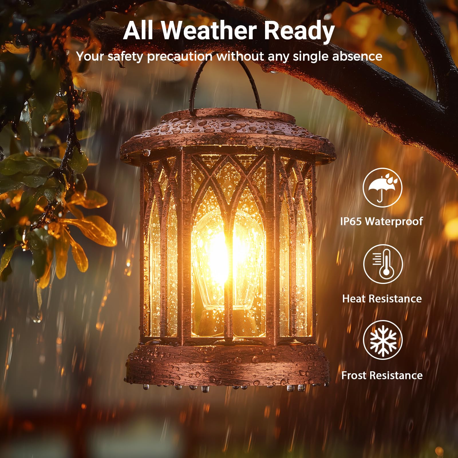 WdtPro lanterns emit warm 2700K light, perfect for garden evenings.