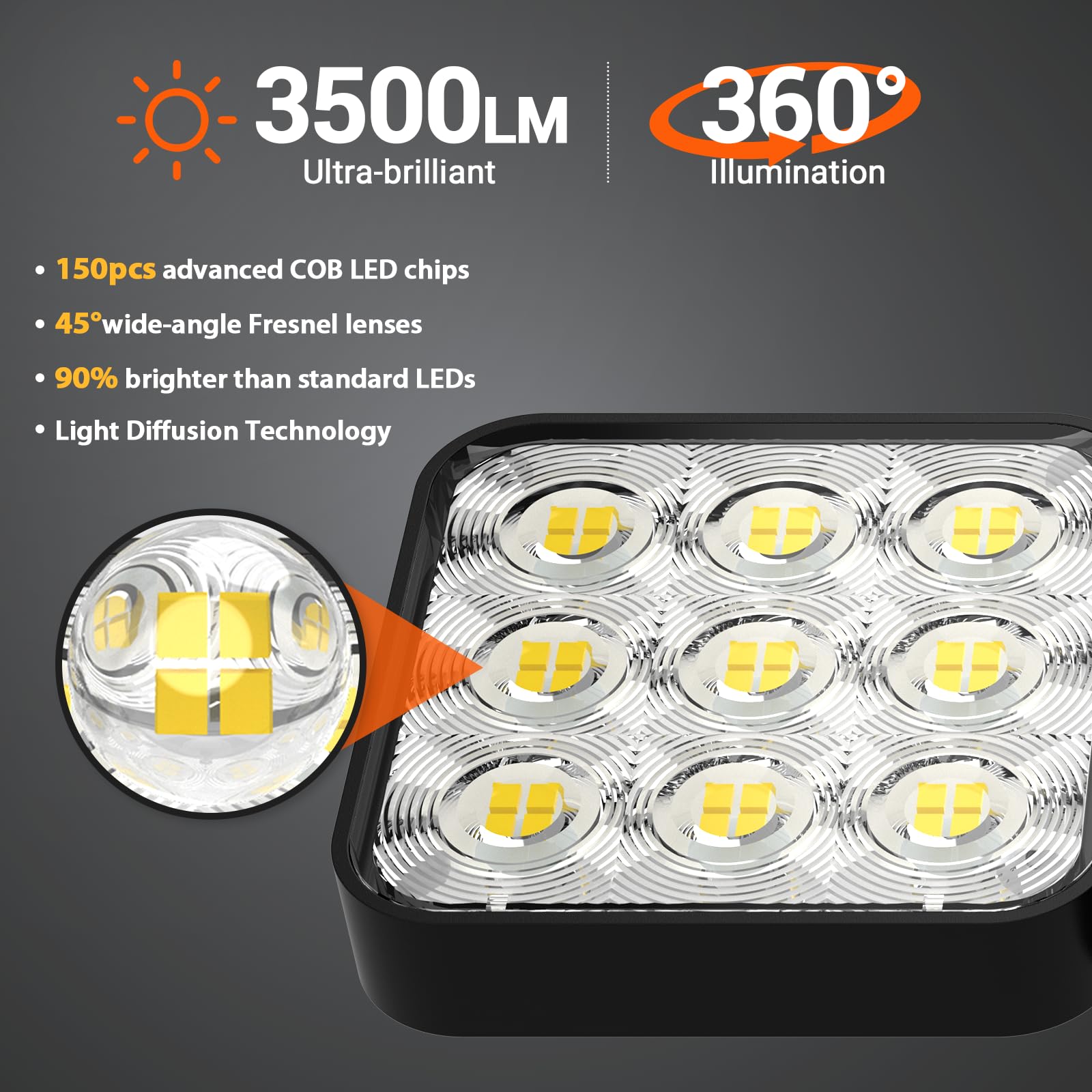 WdtPro 3500lm brightness delivers vivid dusk-to-night outdoor illumination