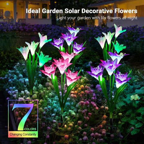WdtPro solar lily light petal close-up highlighting large, lifelike petals