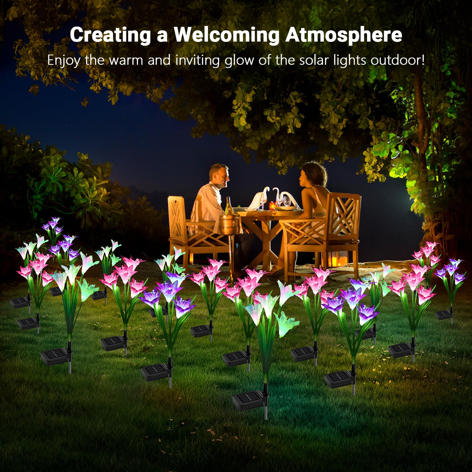 WdtPro lily lights packaging ready-to-install for patios and gardens